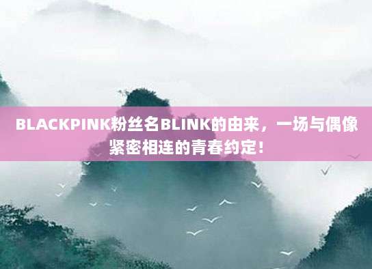 BLACKPINK粉丝名BLINK的由来,一场与偶像紧密相连的青春约定!